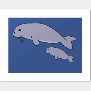 Dugong Mother and Child Posters and Art